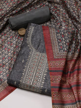 Neck Embroidery Tussar Unstitched Suit Piece With Dupatta